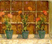 Three Pots of FlowersGerberoy